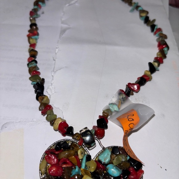 Colorful Gemstone Heart Necklace - NWOT - Picture 3 of 8